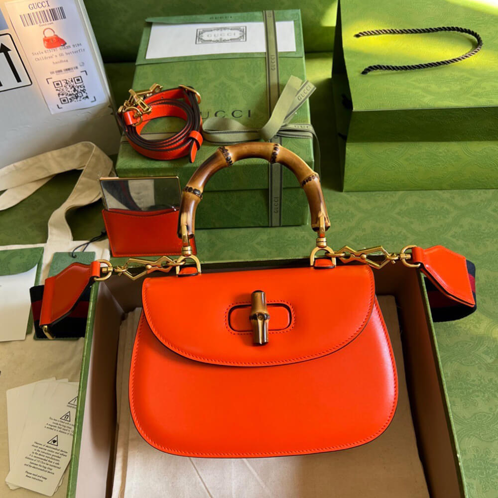 GUCCI BAMBOO 1947 JUMBO GG SMALL TOP HANDLE BAG